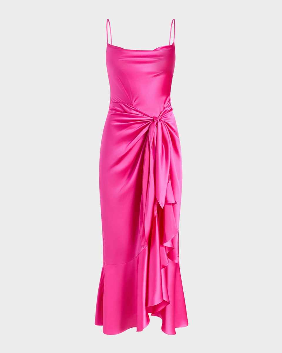 Vivienda Silk Tie-Waist Midi Dress